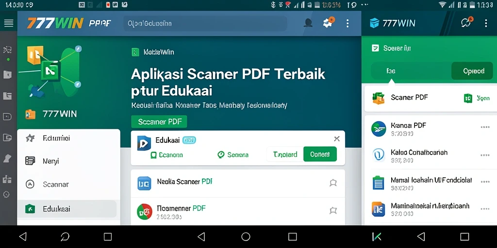 Tampilan antarmuka aplikasi 777WIN untuk pemindaian PDF yang intuitif.