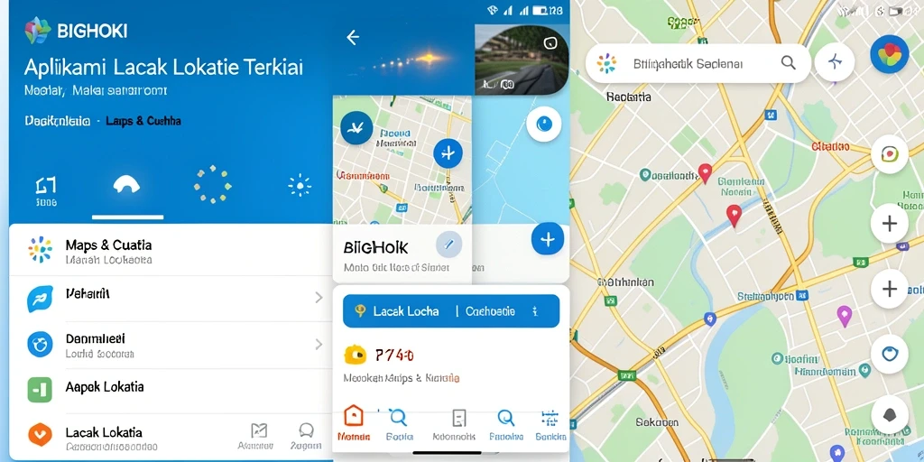 Antarmuka aplikasi BIGHOKI yang jelas dan informatif untuk lacak lokasi.